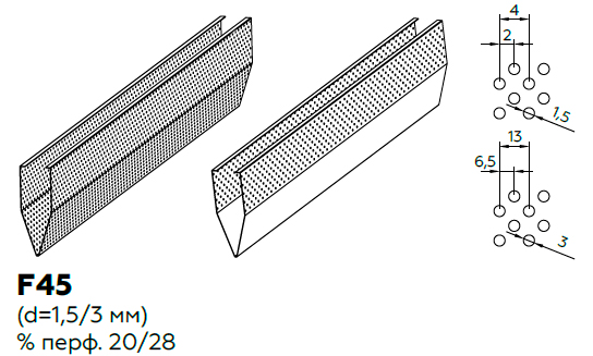 Перфорация Алюес v-образный дизайн